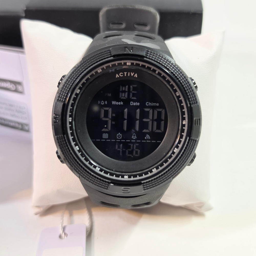 Activa Mens Summit X Digital Sports Watch Black Camo Alarm Backlight